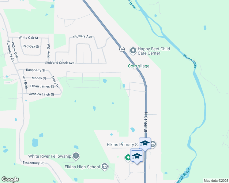 map of restaurants, bars, coffee shops, grocery stores, and more near 245 Justin Rd in Elkins