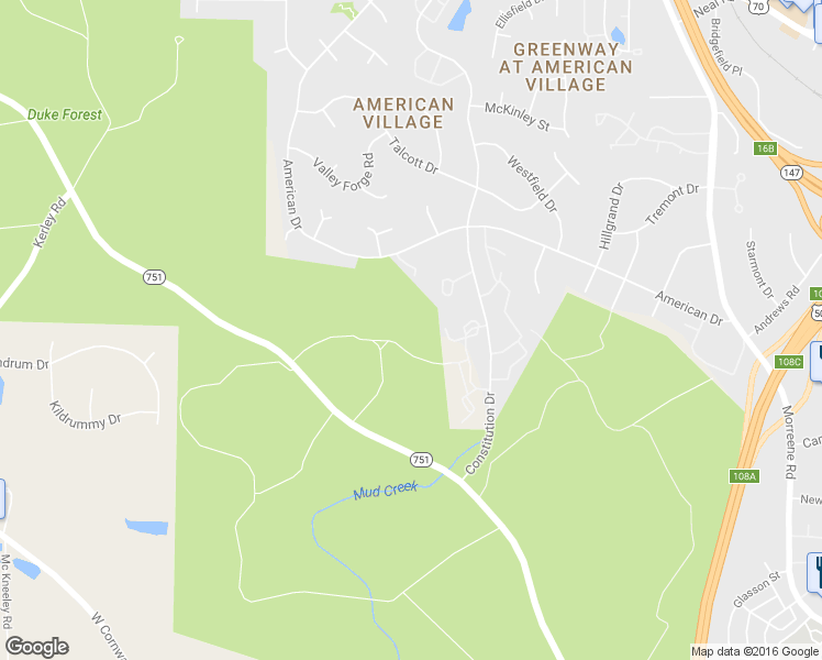map of restaurants, bars, coffee shops, grocery stores, and more near Mount Evans Drive in Durham