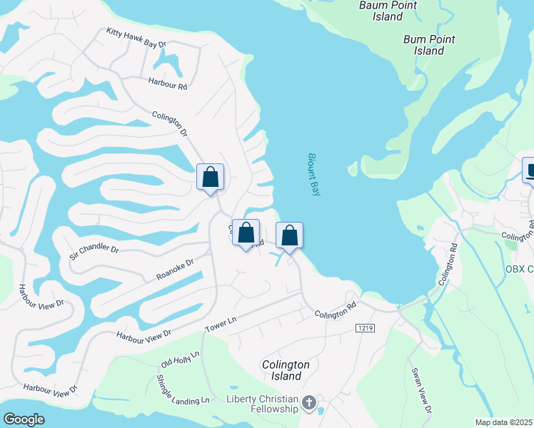 map of restaurants, bars, coffee shops, grocery stores, and more near 116 King Court in Kill Devil Hills