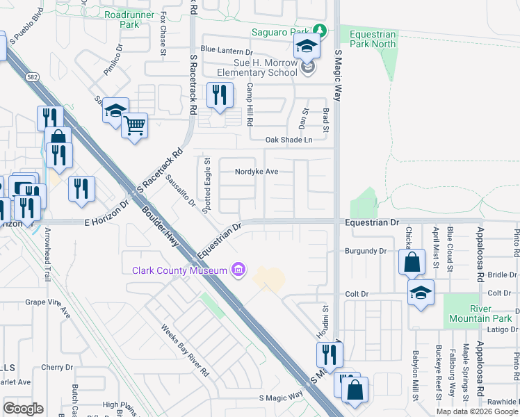 map of restaurants, bars, coffee shops, grocery stores, and more near 730 Booted Eagle Street in Henderson
