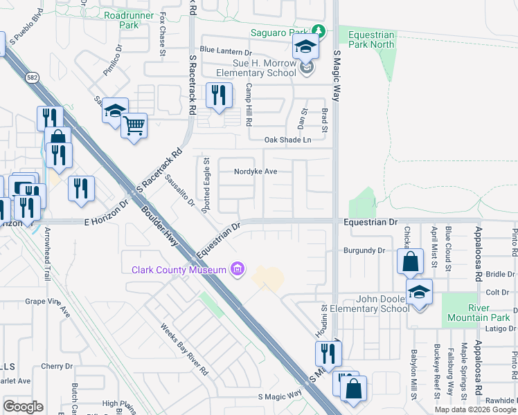 map of restaurants, bars, coffee shops, grocery stores, and more near 730 Booted Eagle Street in Henderson