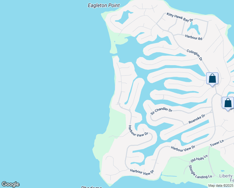 map of restaurants, bars, coffee shops, grocery stores, and more near 1617 Harbour View Drive in Kill Devil Hills