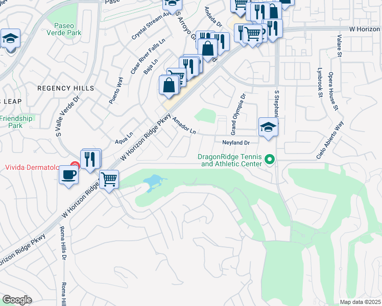 map of restaurants, bars, coffee shops, grocery stores, and more near 388 Desert Cove Road in Henderson