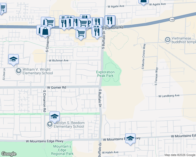 map of restaurants, bars, coffee shops, grocery stores, and more near 9622 Staff Lane in Las Vegas