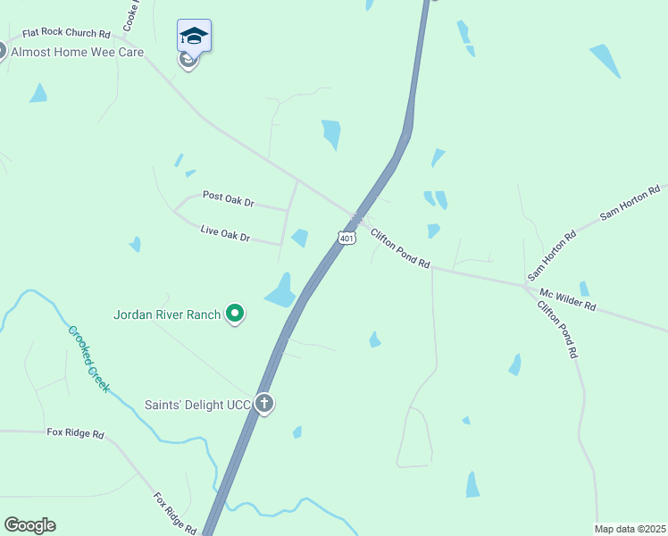 map of restaurants, bars, coffee shops, grocery stores, and more near 3889 U.S. 401 in Louisburg