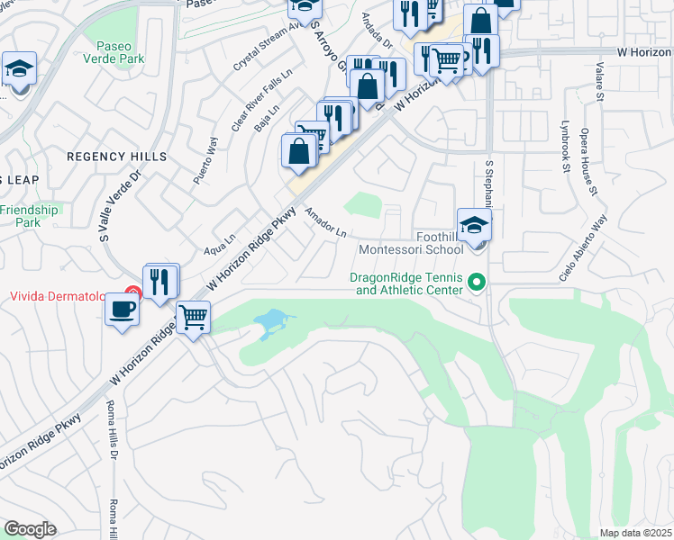 map of restaurants, bars, coffee shops, grocery stores, and more near 388 Desert Cove Road in Henderson