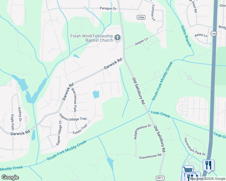 map of restaurants, bars, coffee shops, grocery stores, and more near 131 Cahill Court in Winston-Salem