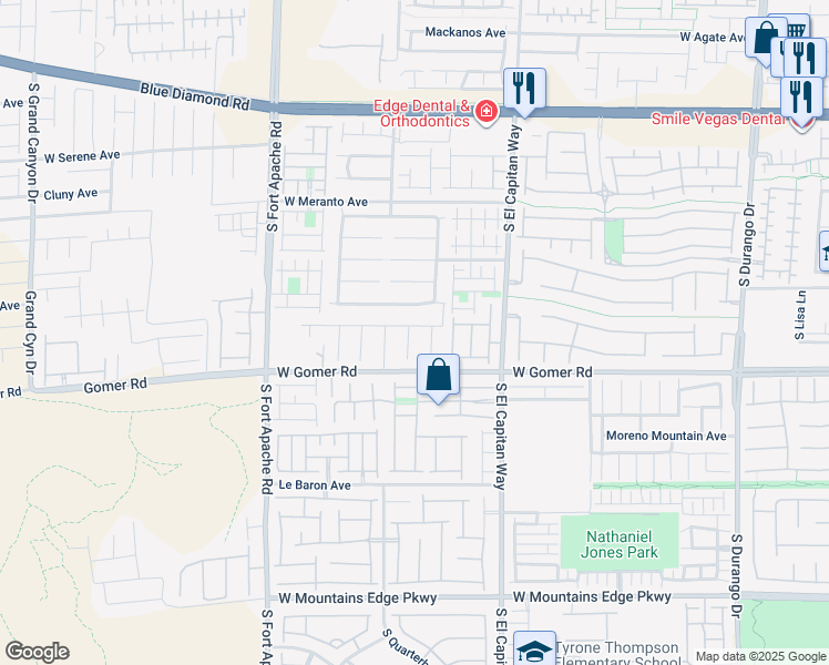 map of restaurants, bars, coffee shops, grocery stores, and more near 9624 Lost Prospect Court in Las Vegas