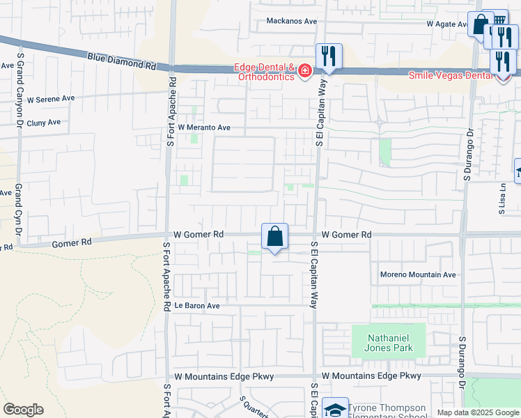 map of restaurants, bars, coffee shops, grocery stores, and more near 9624 Lost Prospect Court in Las Vegas