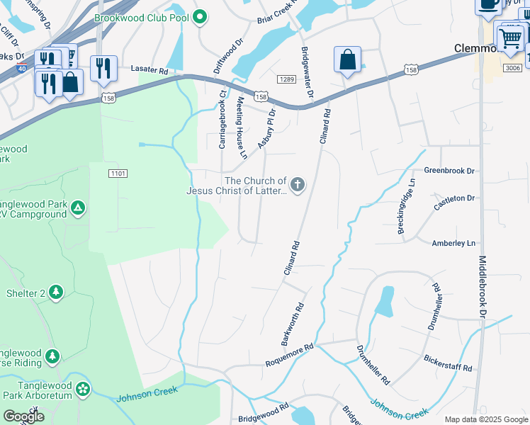 map of restaurants, bars, coffee shops, grocery stores, and more near 4837 Hearthstone Road in Clemmons