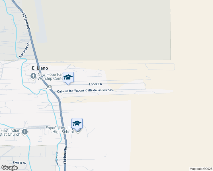 map of restaurants, bars, coffee shops, grocery stores, and more near 1618 Lopez Lane in Española