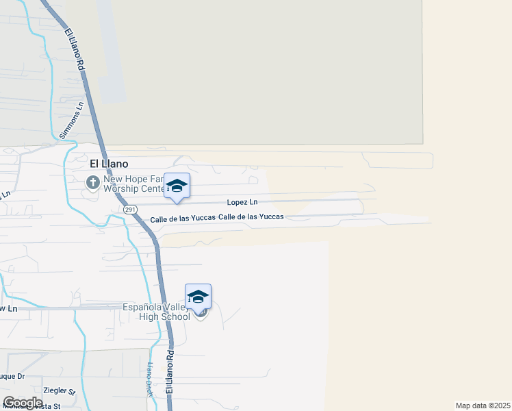 map of restaurants, bars, coffee shops, grocery stores, and more near 1618 Lopez Lane in Española