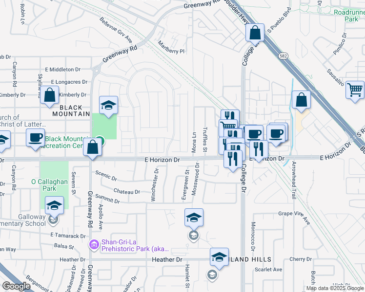 map of restaurants, bars, coffee shops, grocery stores, and more near 384 Aravalli Crest Street in Henderson