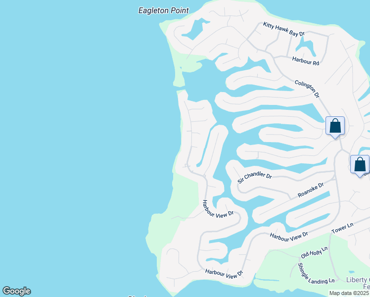 map of restaurants, bars, coffee shops, grocery stores, and more near 1617 Harbour View Drive in Kill Devil Hills
