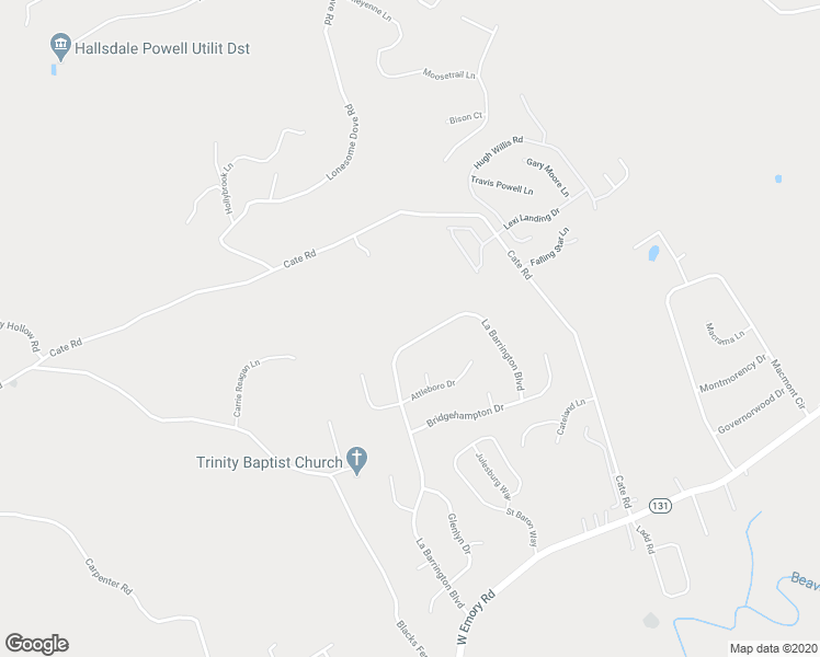 map of restaurants, bars, coffee shops, grocery stores, and more near 7733 La Barrington Boulevard in Powell