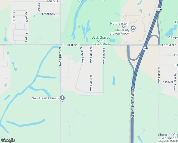 map of restaurants, bars, coffee shops, grocery stores, and more near 10314 South 198th East Avenue in Broken Arrow