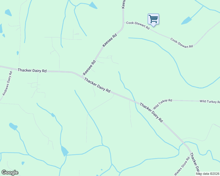 map of restaurants, bars, coffee shops, grocery stores, and more near 5823 Thacker Dairy Road in Whitsett