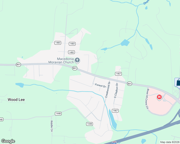 map of restaurants, bars, coffee shops, grocery stores, and more near 108 Wills Road in Advance