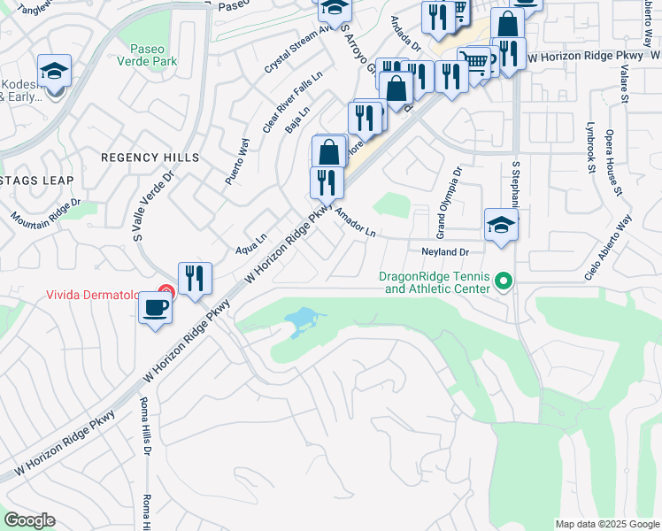 map of restaurants, bars, coffee shops, grocery stores, and more near 379 Marlin Cove Road in Henderson