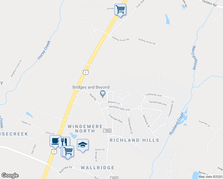 map of restaurants, bars, coffee shops, grocery stores, and more near 1202 Appleberry Court in Wake Forest