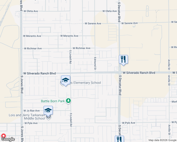 map of restaurants, bars, coffee shops, grocery stores, and more near 9692 Monarch Grove Street in Las Vegas