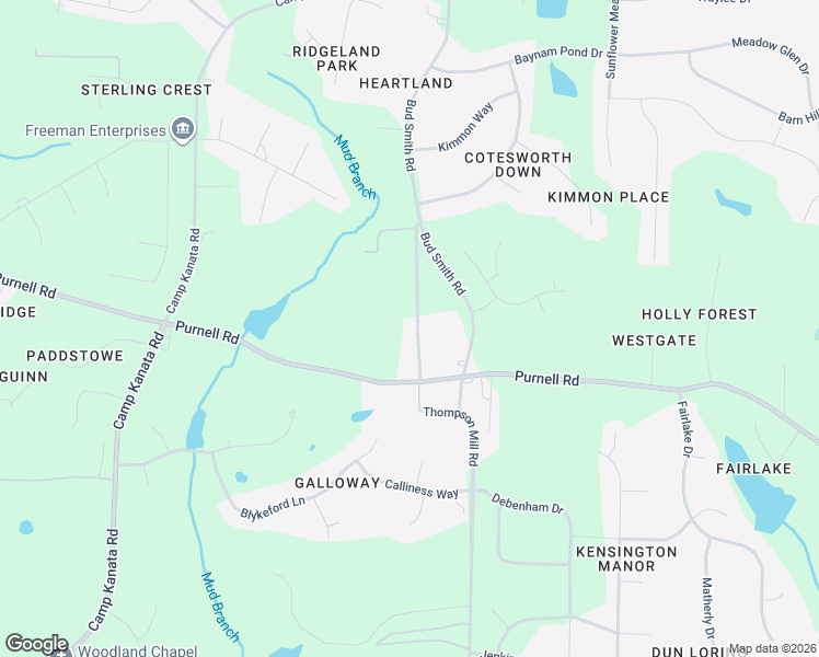 map of restaurants, bars, coffee shops, grocery stores, and more near 8821 Thompson Mill Road in Wake Forest
