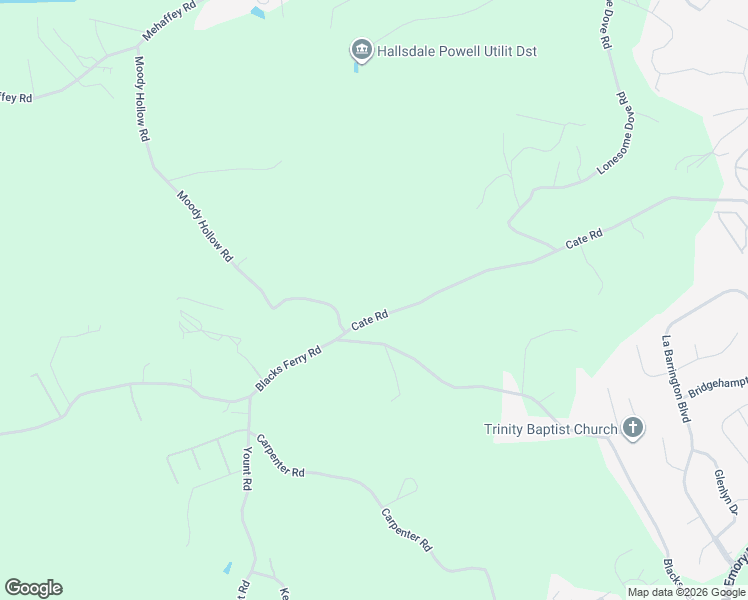 map of restaurants, bars, coffee shops, grocery stores, and more near 6721 Cate Road in Knoxville