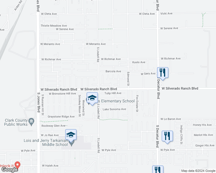 map of restaurants, bars, coffee shops, grocery stores, and more near 5409 Holding Avenue in Las Vegas