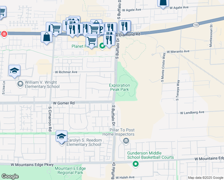 map of restaurants, bars, coffee shops, grocery stores, and more near 9622 Staff Lane in Las Vegas