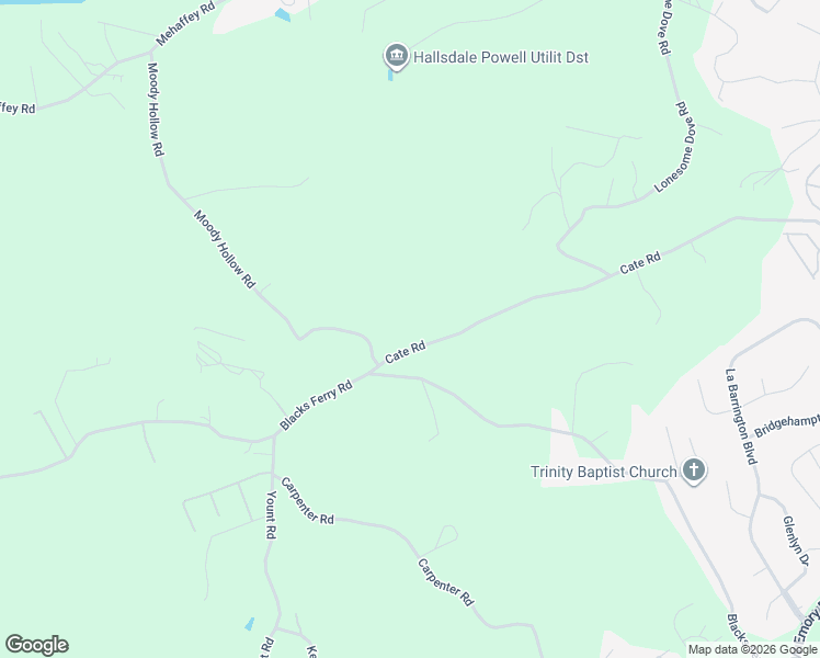 map of restaurants, bars, coffee shops, grocery stores, and more near 6721 Cate Road in Knoxville