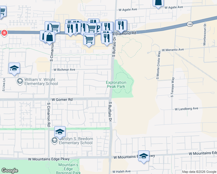 map of restaurants, bars, coffee shops, grocery stores, and more near 9622 Staff Lane in Las Vegas