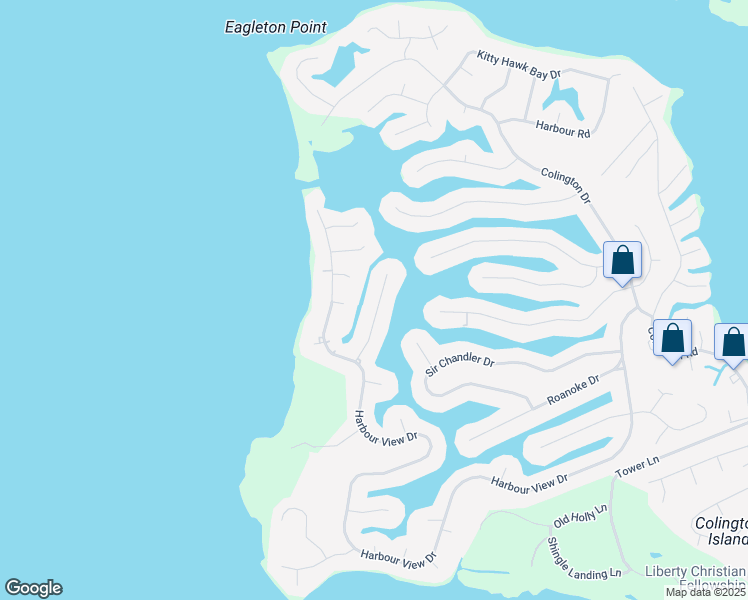 map of restaurants, bars, coffee shops, grocery stores, and more near 130 Lee Court in Kill Devil Hills