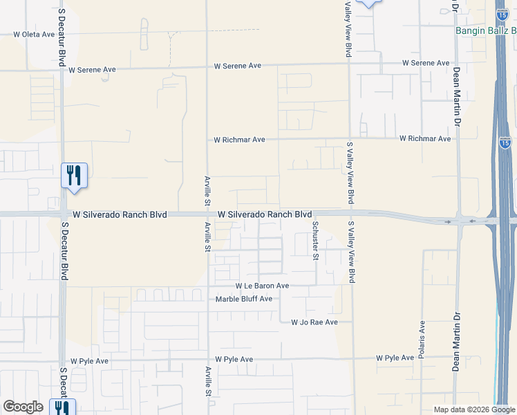 map of restaurants, bars, coffee shops, grocery stores, and more near 4185 Texas Lilac Avenue in Las Vegas