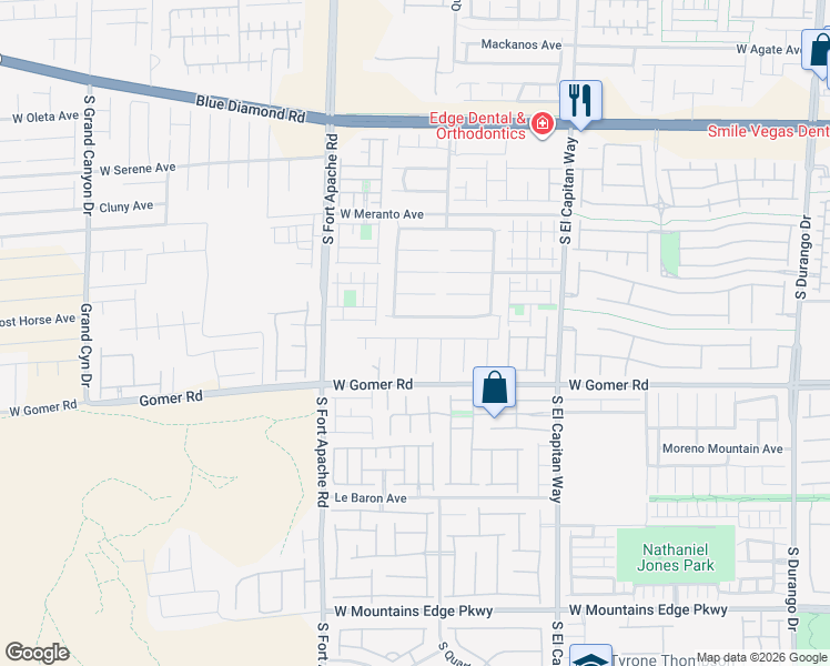 map of restaurants, bars, coffee shops, grocery stores, and more near 9620 Padre Peak Court in Las Vegas