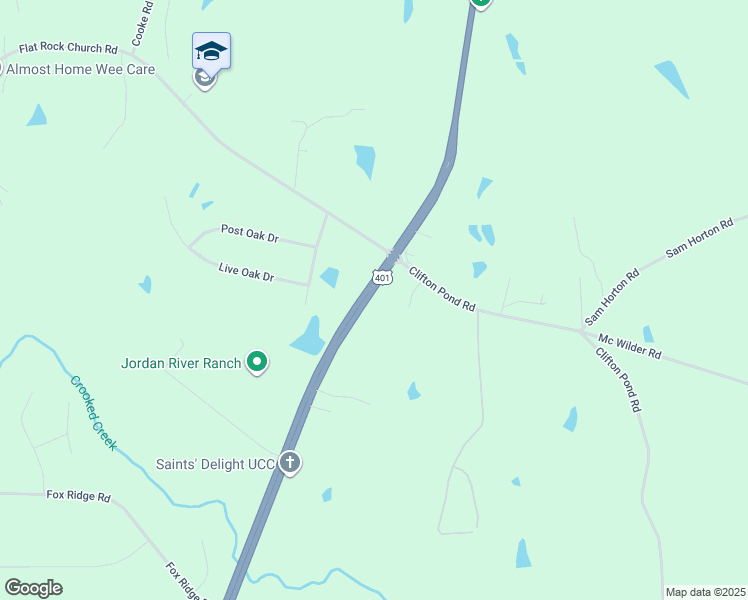 map of restaurants, bars, coffee shops, grocery stores, and more near 3889 U.S. 401 in Louisburg