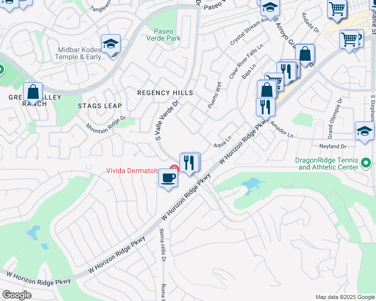 map of restaurants, bars, coffee shops, grocery stores, and more near 1737 Chevrus Court in Henderson
