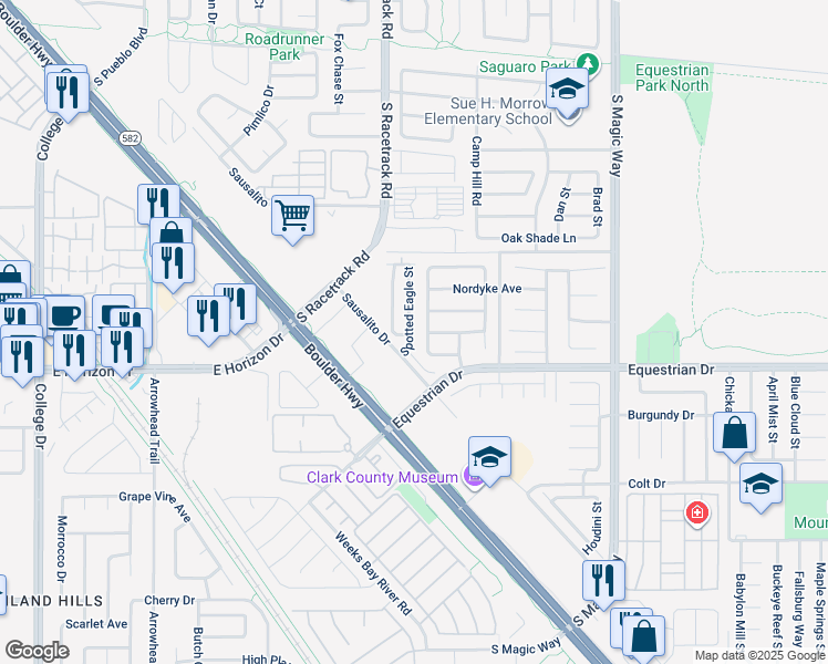map of restaurants, bars, coffee shops, grocery stores, and more near 784 Spotted Eagle Street in Henderson