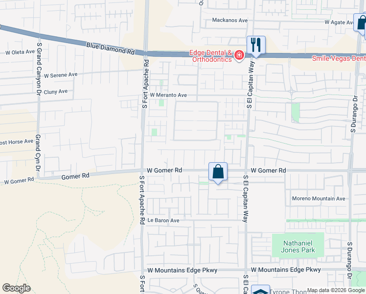 map of restaurants, bars, coffee shops, grocery stores, and more near 9620 Padre Peak Court in Las Vegas