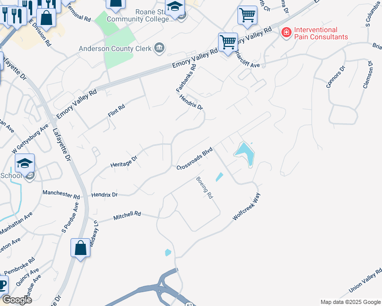 map of restaurants, bars, coffee shops, grocery stores, and more near 116 High Point Lane in Oak Ridge