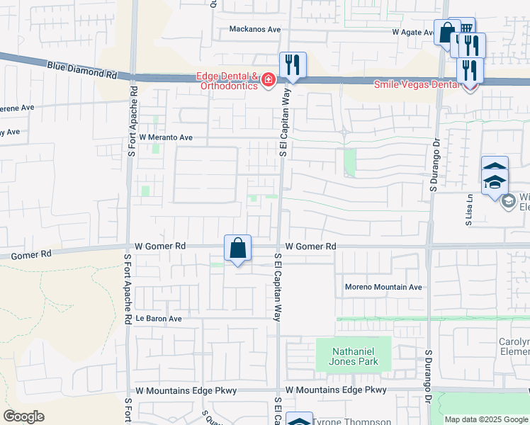 map of restaurants, bars, coffee shops, grocery stores, and more near 9036 Candyland Avenue in Las Vegas