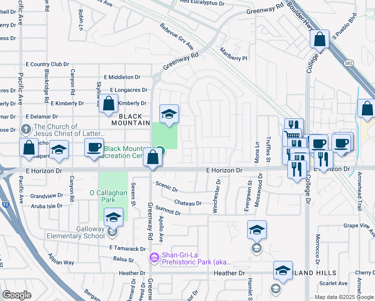 map of restaurants, bars, coffee shops, grocery stores, and more near 237 Walsh Peak Avenue in Henderson