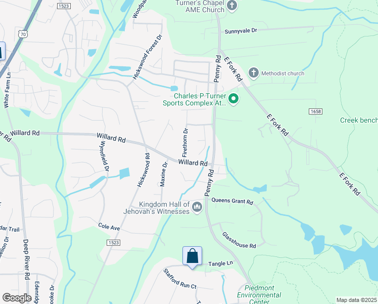 map of restaurants, bars, coffee shops, grocery stores, and more near 2900 Firethorn Drive in High Point