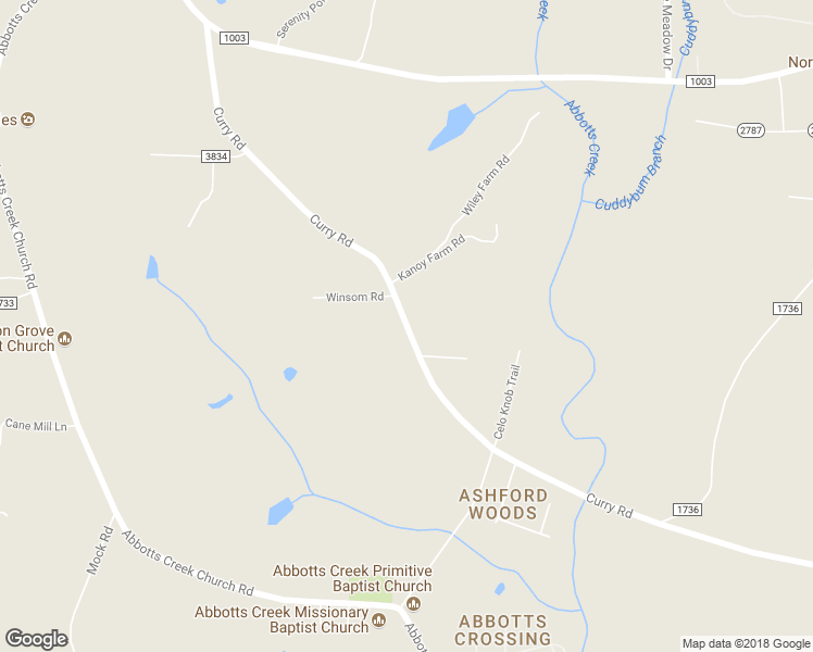 map of restaurants, bars, coffee shops, grocery stores, and more near Curry Road in Kernersville