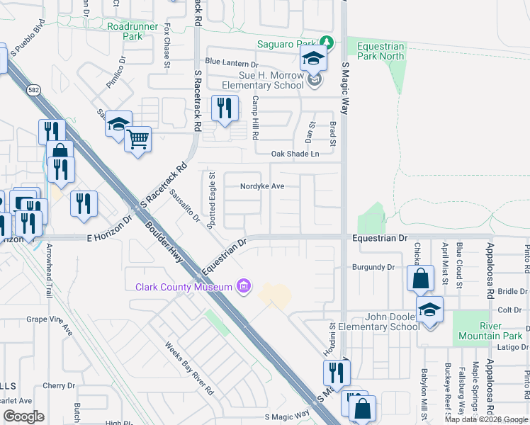 map of restaurants, bars, coffee shops, grocery stores, and more near 1102 Hutch Court in Henderson