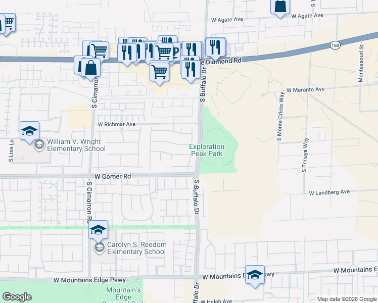 map of restaurants, bars, coffee shops, grocery stores, and more near 7845 Marker Head Drive in Las Vegas