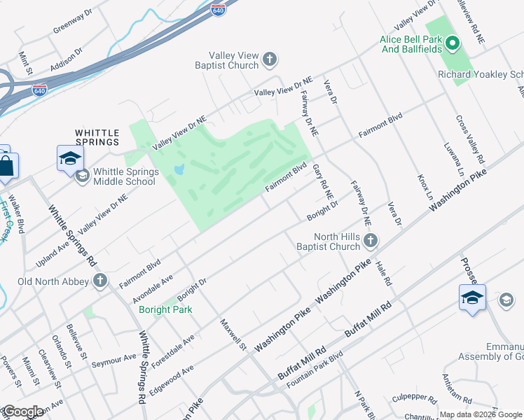 map of restaurants, bars, coffee shops, grocery stores, and more near 3226 Avondale Avenue in Knoxville