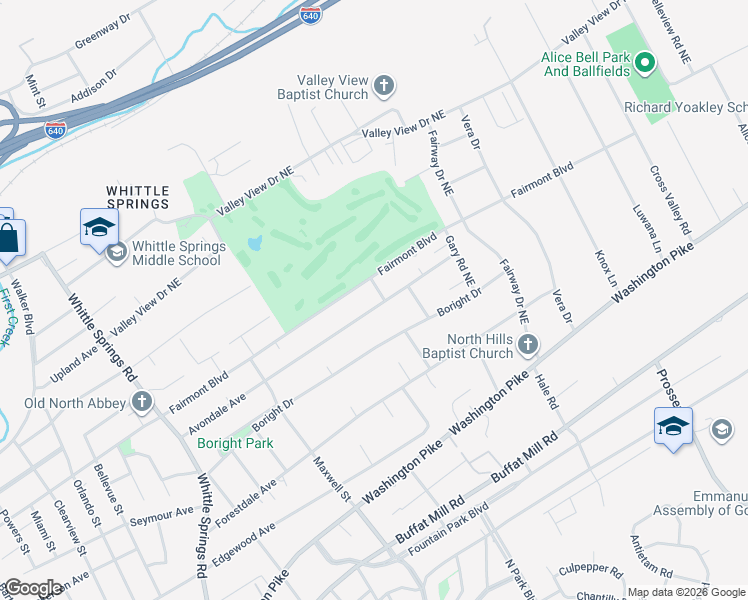 map of restaurants, bars, coffee shops, grocery stores, and more near 3226 Avondale Avenue in Knoxville