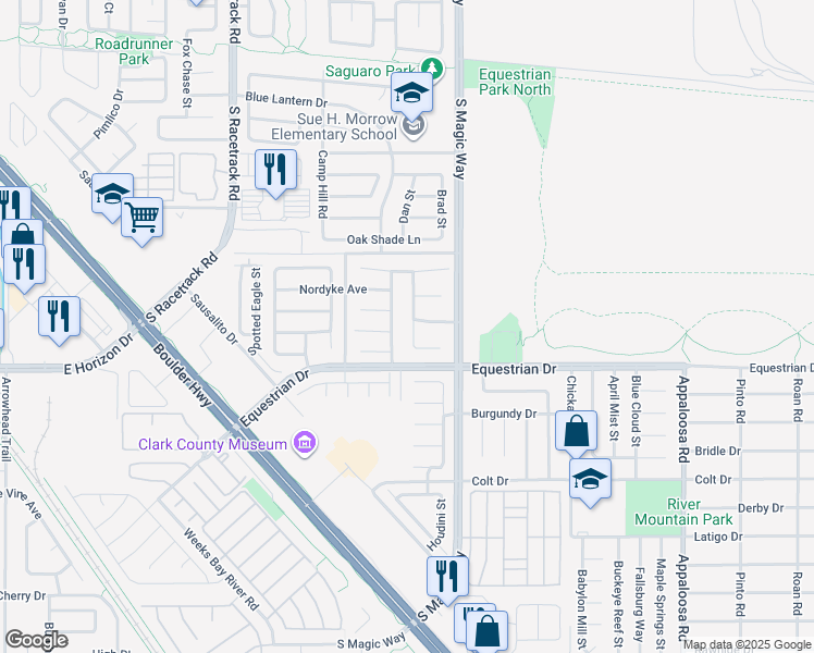 map of restaurants, bars, coffee shops, grocery stores, and more near 727 Triple Crown Street in Henderson