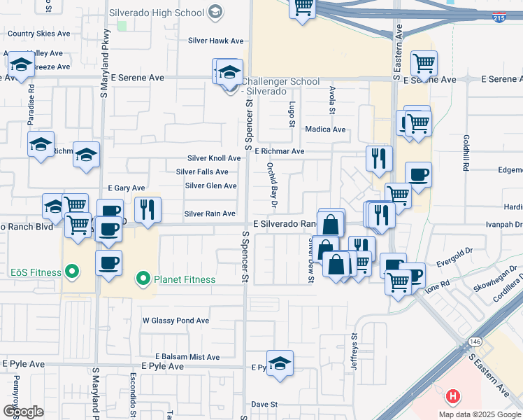 map of restaurants, bars, coffee shops, grocery stores, and more near 1860 Autumn Gold Avenue in Las Vegas
