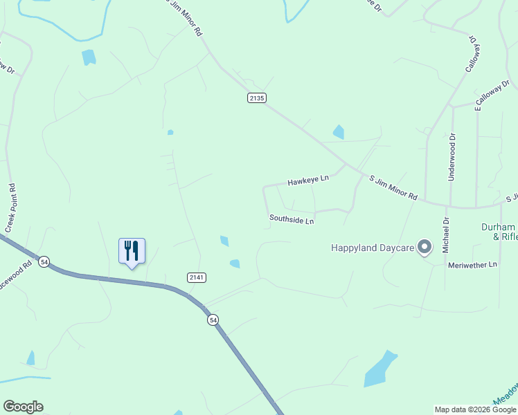 map of restaurants, bars, coffee shops, grocery stores, and more near 2841 Tarheel Lane in Haw River